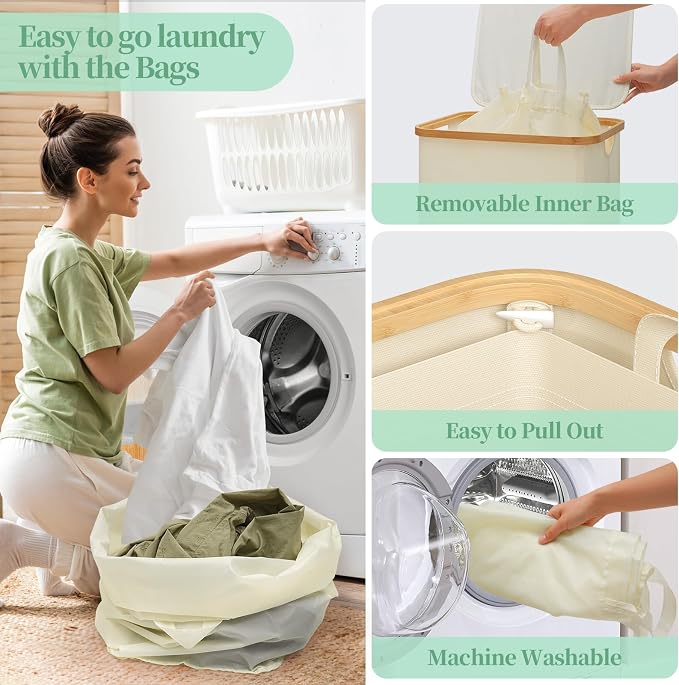 Yecaye 100L Large Capacity Laundry Hamper – Foldable Rolling Laundry Basket - Image 7