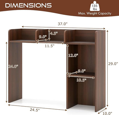 Tangkula Desktop Bookshelf, Countertop Storage Hutch - Image 3