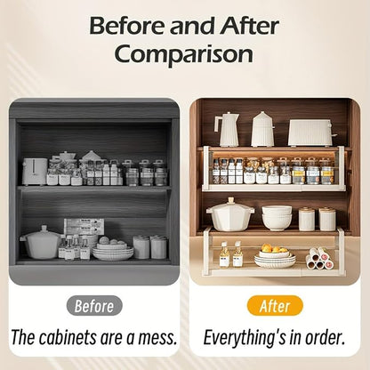 Hanging Under Shelf Storage Basket, Adjustable Width Under Cabinet Add-on - Image 4