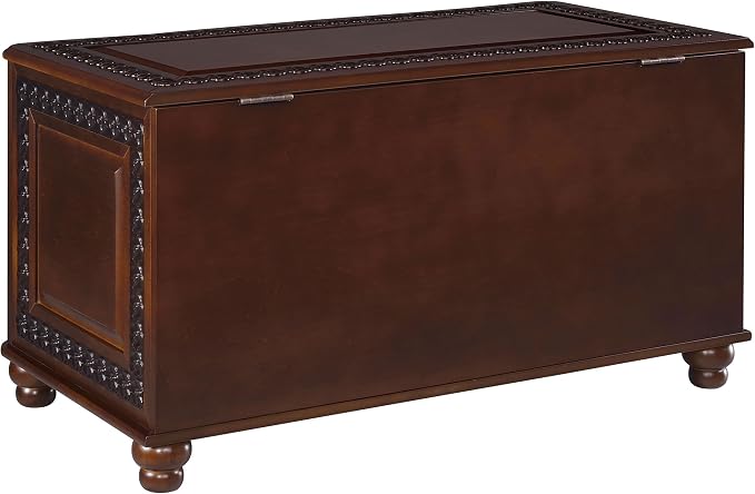 BOWERY HILL 40" x 21" Traditional Wood Cedar Blanket Chest, Flip Open Storage - Image 10