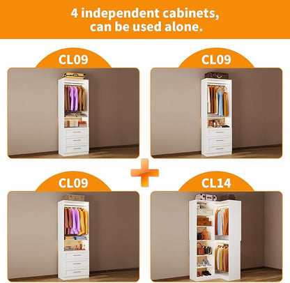 Closet System with 9 Drawers, Corner Closet Organizer Systems with 9 Shelves & - Image 6