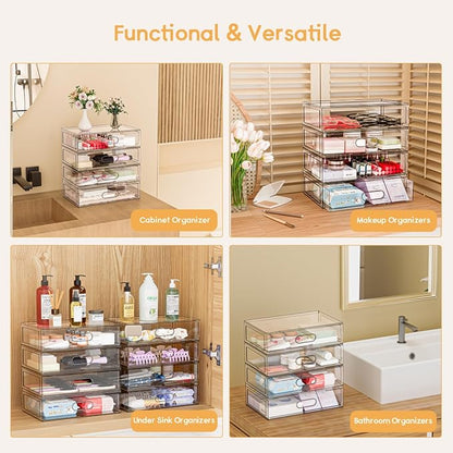 2 Pack Clear Makeup Storage Drawer, Acrylic Cosmetic Display Case - Image 7