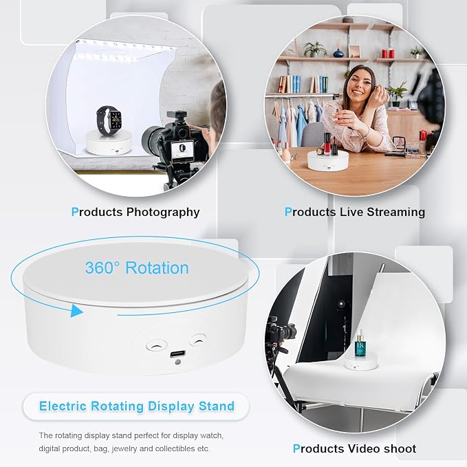 Motorized Rotating Display Stand, 5in/11lbs Load, 360° Rotating Platform - Image 3