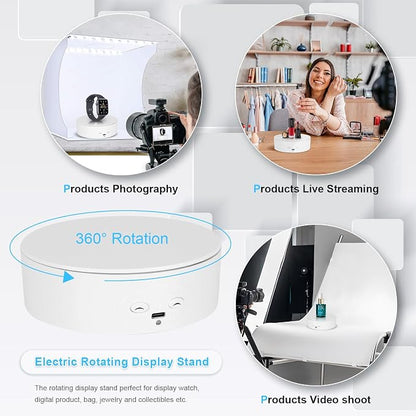 Motorized Rotating Display Stand, 5in/11lbs Load, 360° Rotating Platform - Image 3