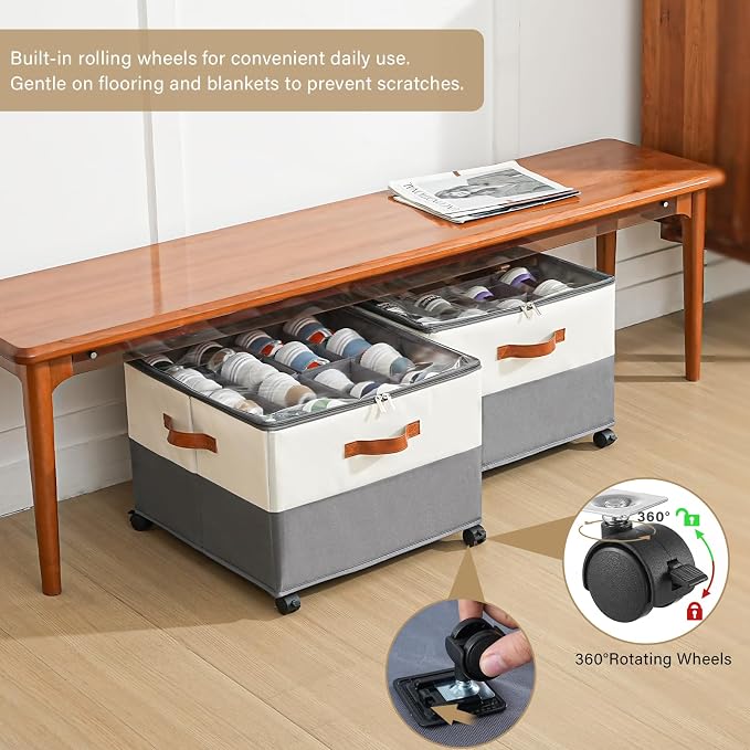 INSTY 2 Pack Shoe Organizer for Closet, Shoe Storage Organizer - Image 2
