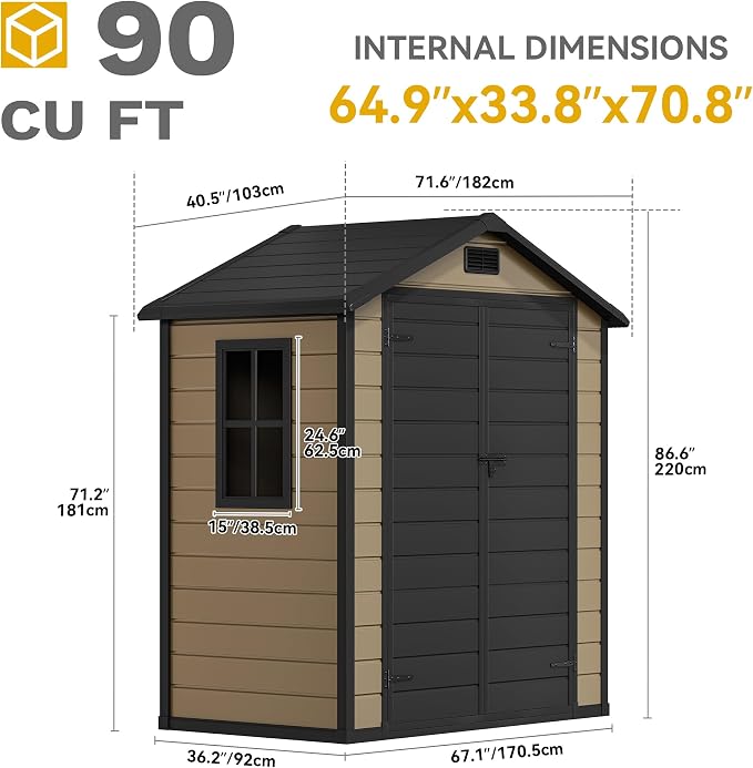 DWVO 6x4 FT Storage Shed Plastic - Image 7