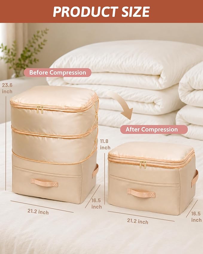 Ultra Space Saving Self Compression Organizers, Double Zipper Compression - Image 6