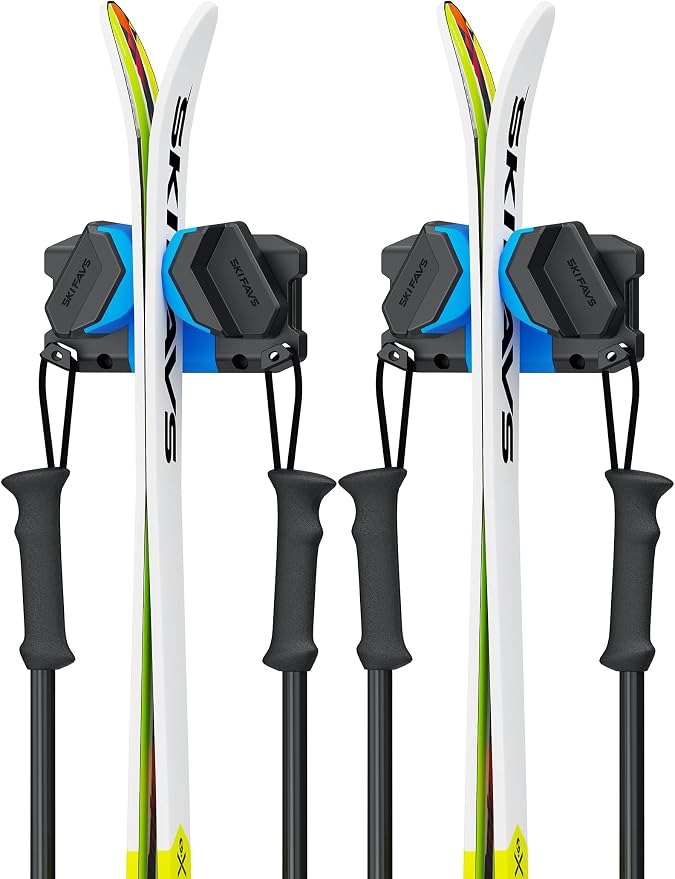 Ski & Snowboard Wall Rack, Ski Wall Mount & Ski Rack Wall Mount by SkifavsSkiWallMount