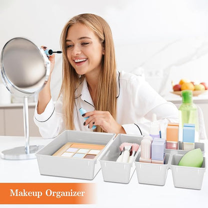25 PCS Plastic Drawer Organizer Set, 4-Size Versatile Organizer Trays & storage - Image 5