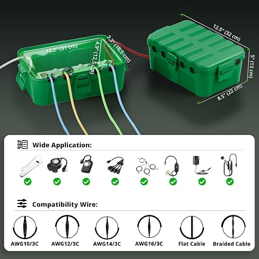 QUOBAS Extra Large Outdoor Electrical Box Waterproof, IP54 Weatherproof - Image 2