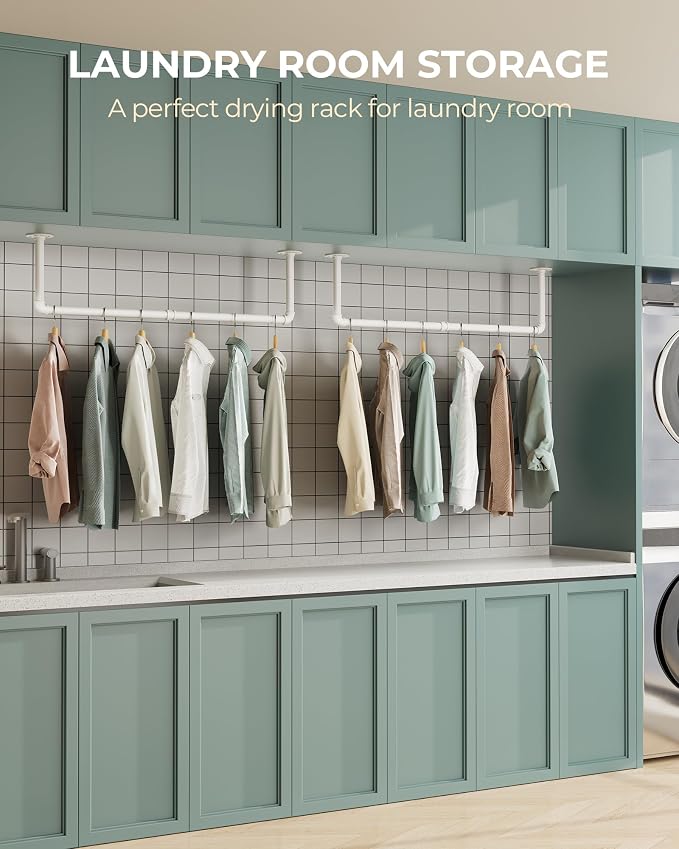 OROPY Industrial Pipe Clothes Rack Wall Mounted Set of 2, 38.4 inches Heavy - Image 7