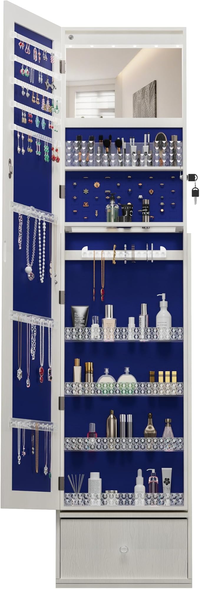 Montary Jewelry Cabinet with Full-Length Mirror - Image 9