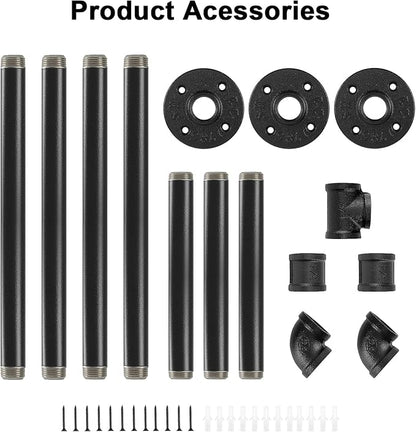 Industrial Iron Pipe Clothes Hanging Bar DIY Wall-Mounted Garment Rack Heavy - Image 8
