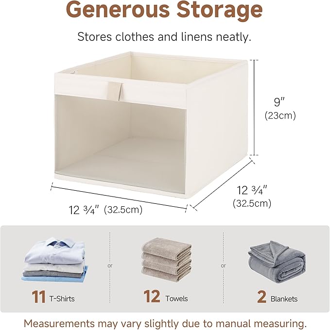 StorageWorks Storage Bins with Clear Window, Large Fabric Closet Organizer - Image 2