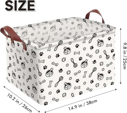 Dog Paw Storage Basket Waterproof Canvas Toy Storage Bin Storage Organizer - Image 2