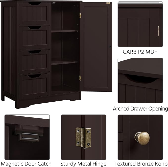 Yaheetech Large Bathroom Floor Cabinet - Image 7