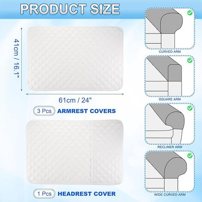 uxcell 4Pcs Sofa Armrest Covers, Armchair Covers - Image 2