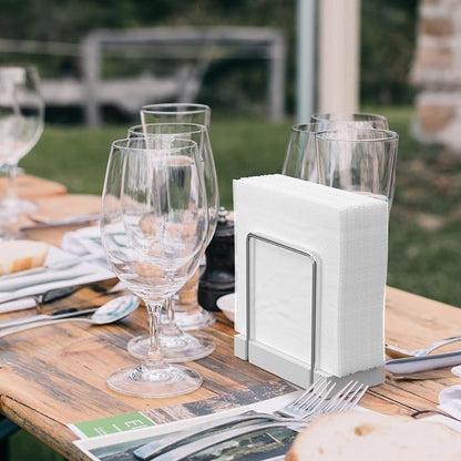 Napkin Holder for Table, Bamboo Iron Standing Napkin Dispenser for Kitchen - Image 4