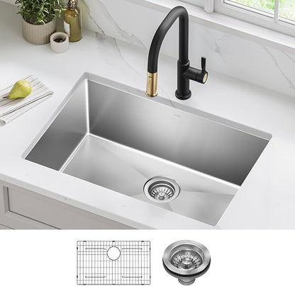 KRAUS Standart PRO 28-inch 16 Gauge Undermount Single Bowl Stainless Steel - Image 2