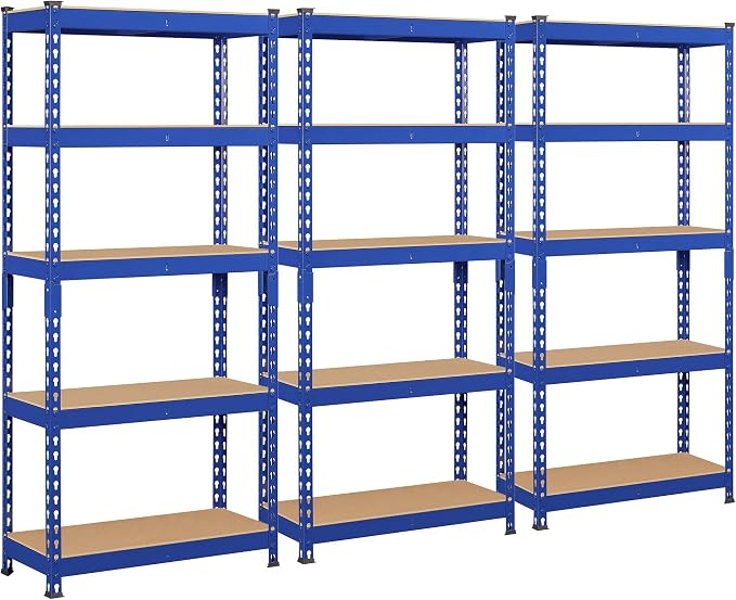 Topeakmart 3 PCS 5-Tier Utility Shelves, Metal Storage Shelves Garage Shelving by Topeakmart