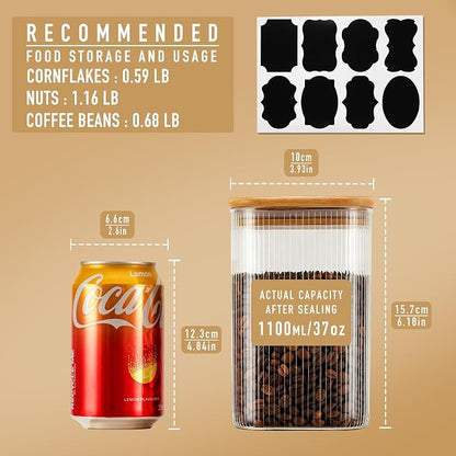 37oz Airtight Glass Square Storage Canisters - Image 2