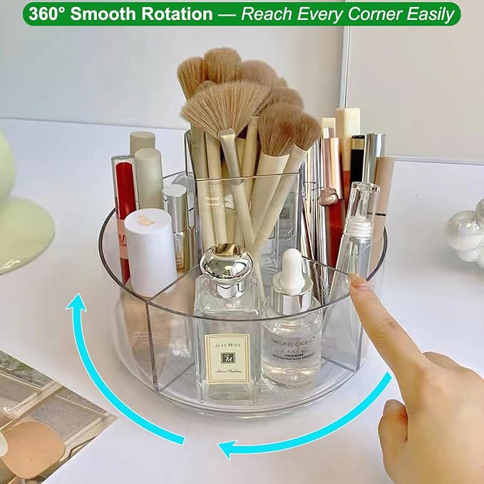Taiuloo 360 Rotating Makeup Organizer, Lazy Susan Cosmetics Storage Turntable - Image 2