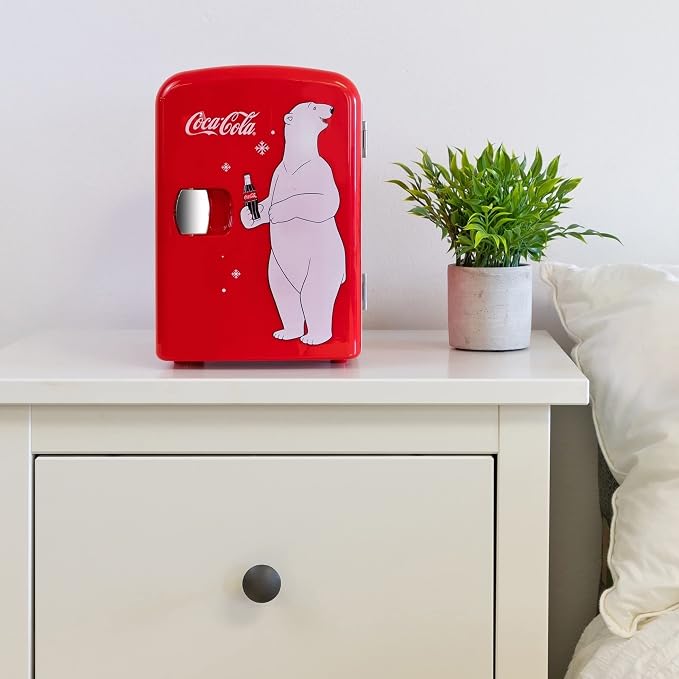 Coca Cola Polar Bear Mini Fridge Compact and Cute Refrigerator - Image 3