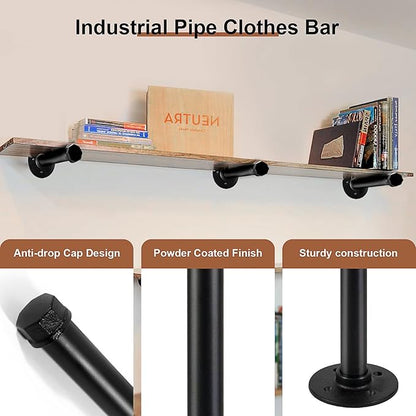 PINTUSON 6 Pcs Industrial Pipe Clothes Bar 12 Inch - Image 4