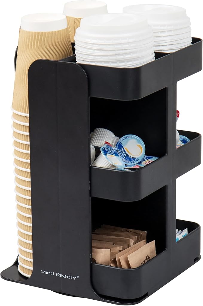 Mind Reader Cup Condiment Carousel, Countertop Organizer, Coffee Bar Accesories - Image 5