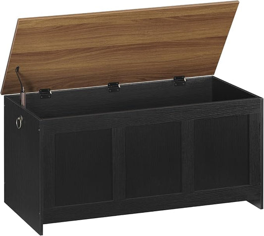 HOOBRO Storage Bench, 39.3" Retro Wooden Storage Chest, Wooden Storage Trunk by HOOBRO