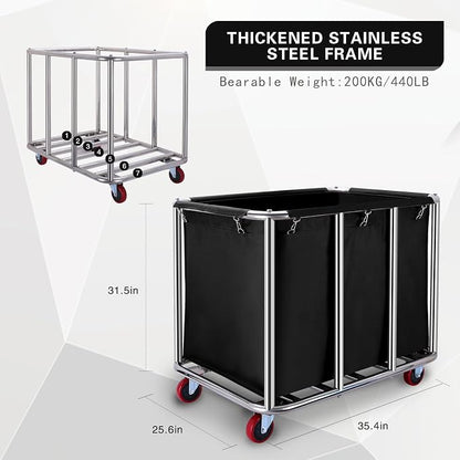 Commercial Laundry cart with Wheels, 400L Large Laundry Basket with Wheels - Image 2