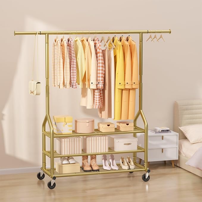 EAGMAK Heavy Duty Clothes Rack Load 688 LBS, Rolling Clothing Rack - Image 7
