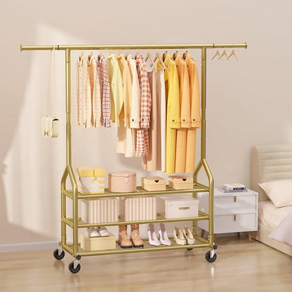 EAGMAK Heavy Duty Clothes Rack Load 688 LBS, Rolling Clothing Rack - Image 7