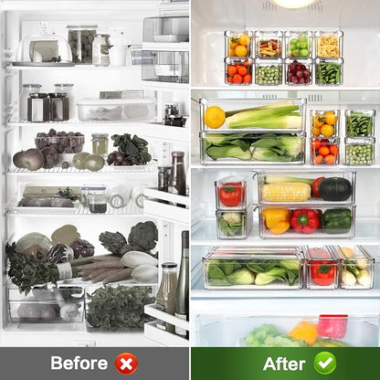 14 Pack Fridge Organizer, Stackable Refrigerator Organizer Bins - Image 3