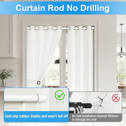 2 Pack Spring Loaded Tension Rod 48-59" Adjustable Curtain Rods No Drill - Image 4