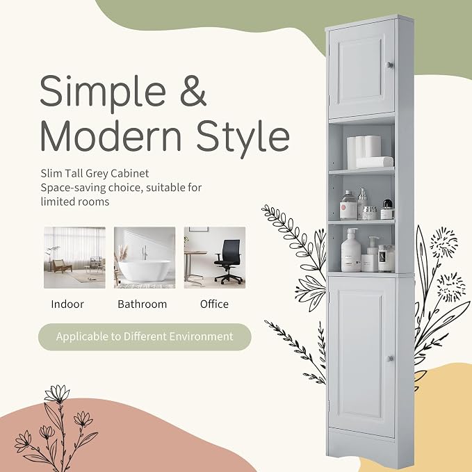 66.9" Tall Corner Bathroom Cabinet - Image 4