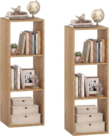 POWERSTONE 3 Cube Storage Organizer Set of 2, 3 Tier Cubby Bookshelf by POWERSTONE%C2%AE