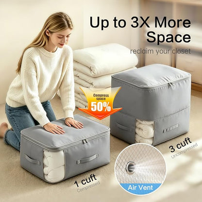 Comforter Storage Bag, Large Capacity Blanket Storage Bags 2-Layer Ultra Space - Image 2