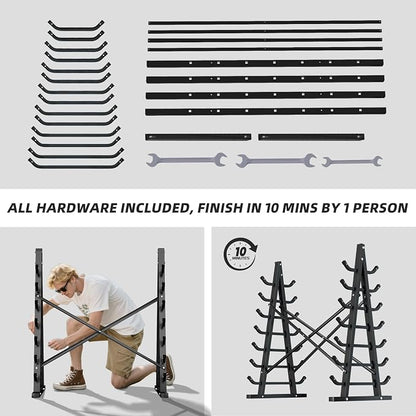 7-Tier Horizontal Storage Rack, Heavy-Duty Freestanding Steel Horizontal Bar - Image 5