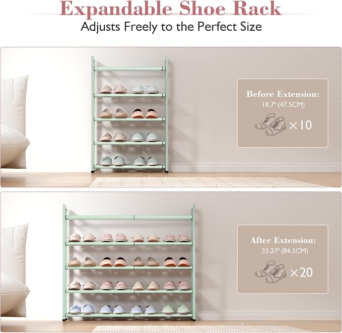 Bumusty 5-Tier Expandable Shoe Rack - Image 4
