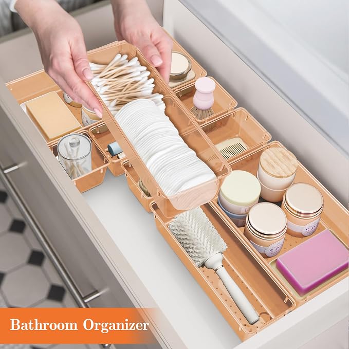 25 PCS Plastic Drawer Organizer Set, 4-Size Versatile Organizer Trays & storage - Image 6