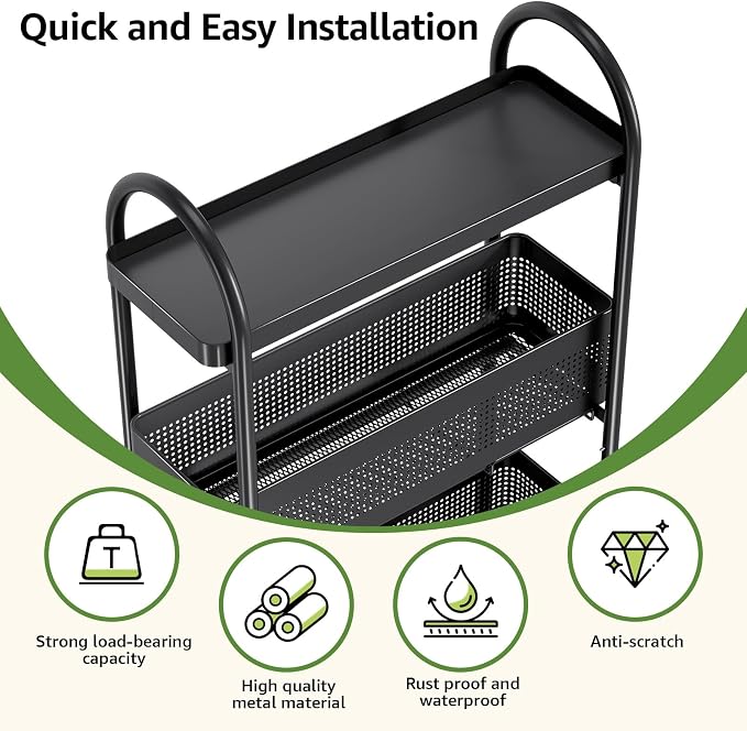 KINGRACK 4-Tier Slim Storage Cart - Image 7