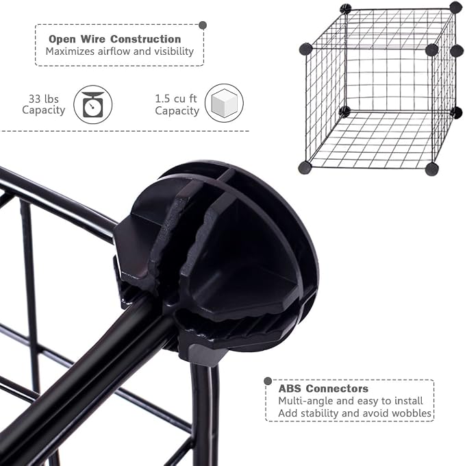 Tangkula Metal Wire Cube Storage, 12-Cube Stackable Free Standing Cubby Storage - Image 8