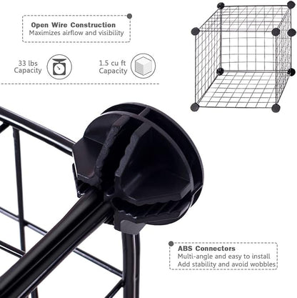 Tangkula Metal Wire Cube Storage, 12-Cube Stackable Free Standing Cubby Storage - Image 8