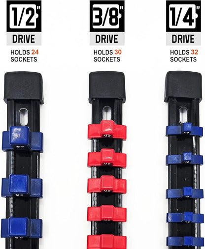 Magnetic Socket Organizer Set & Socket Clip Rail Holder, Totally 12Pcs Socket - Image 2