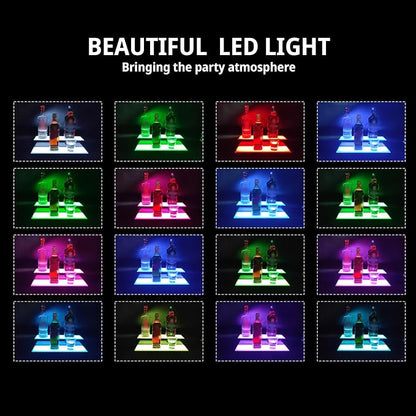 VONCI LED Lighted Liquor Bottle Display Shelf, 16-Inch 2-Step Bar Bottle - Image 6