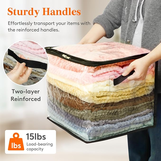 Lifewit 6 Pack Clear Clothes Storage Bags, Sweater Storage - Image 6