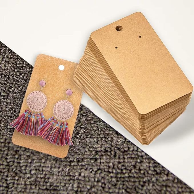 WeLiu Earring Card Holder 256 Pack Display Cards Hanging Earring, Kraft Paper - Image 4