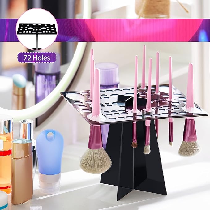 72 Holes Acrylic Makeup Brush Stand - Image 7