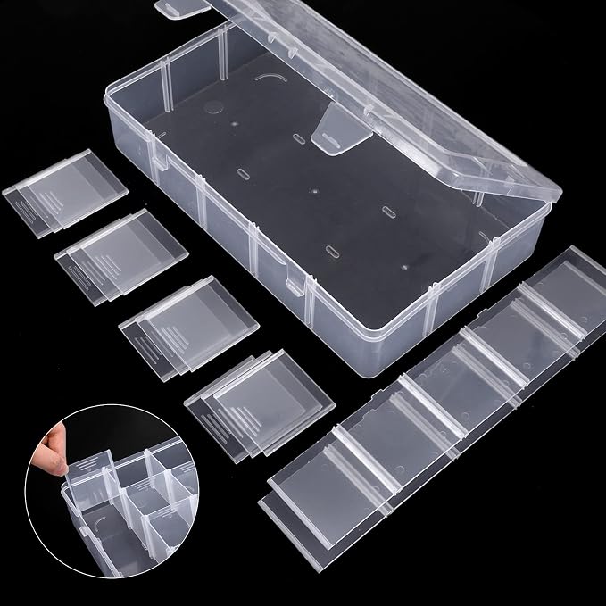 Bead Organizer Storage 3 Pack 15 Grid Clear Plastic Tackle Box Adjustable | - Image 3
